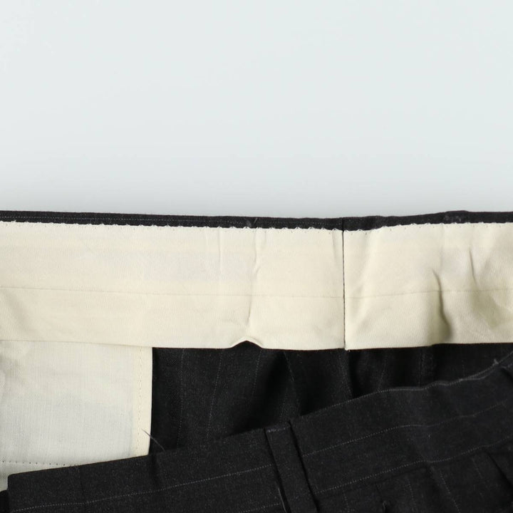Striped Pattern Slacks Pants, Men's W36 (approx.), Two-Pleat unclear black type Vintage Second Hand