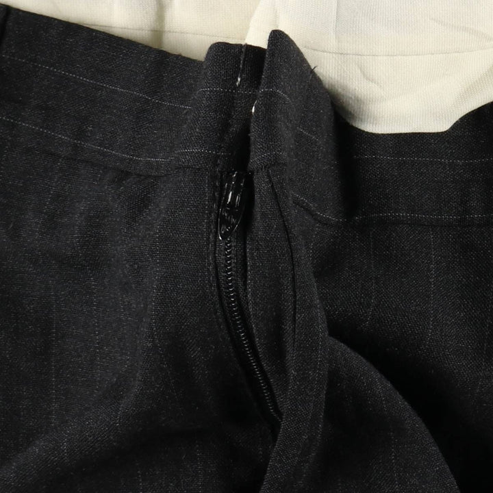 Striped Pattern Slacks Pants, Men's W36 (approx.), Two-Pleat unclear black type Vintage Second Hand