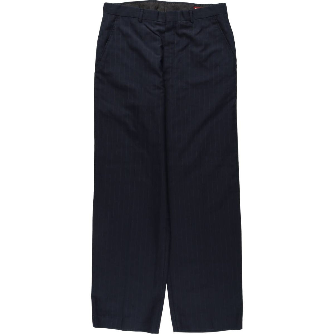 Deansgate Stripe Pattern Slacks Pants, Made in USA, Men's W34 (approx.) unclear navy blue type Vintage Second Hand