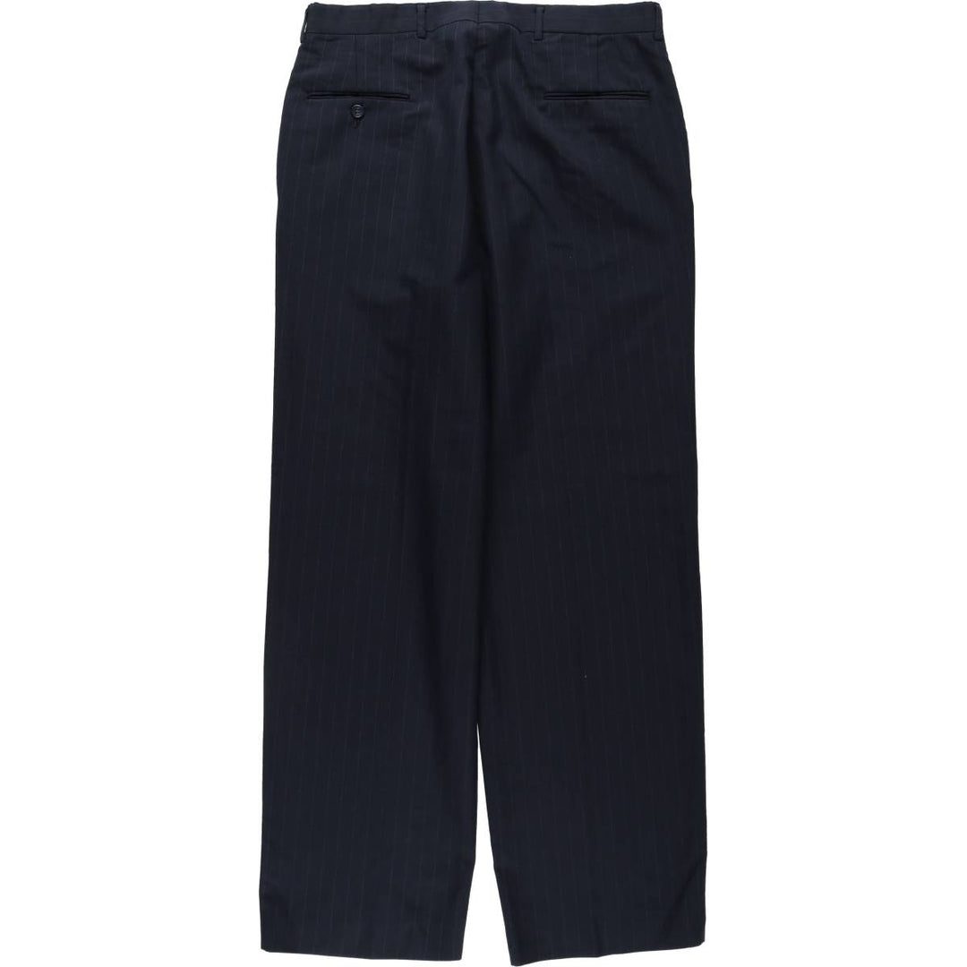 Deansgate Stripe Pattern Slacks Pants, Made in USA, Men's W34 (approx.) unclear navy blue type Vintage Second Hand