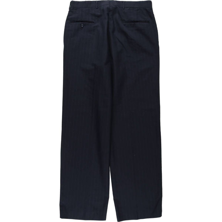 Deansgate Stripe Pattern Slacks Pants, Made in USA, Men's W34 (approx.) unclear navy blue type Vintage Second Hand