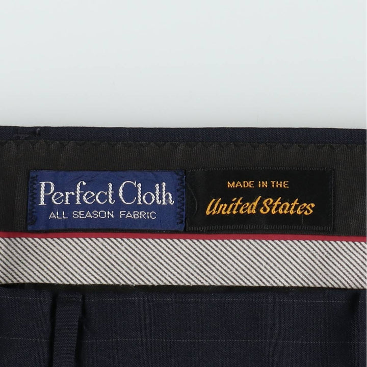 Deansgate Stripe Pattern Slacks Pants, Made in USA, Men's W34 (approx.) unclear navy blue type Vintage Second Hand