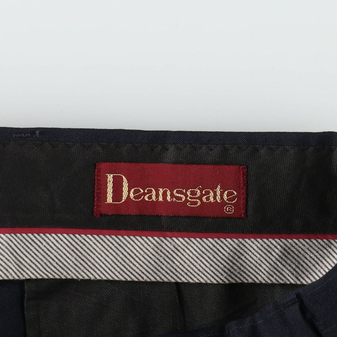 Deansgate Stripe Pattern Slacks Pants, Made in USA, Men's W34 (approx.) unclear navy blue type Vintage Second Hand