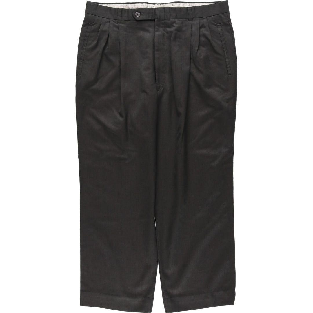 Vintage 90'S three-pleat slacks pants, men's size W36 (approx.). unclear Charcoal Vintage Second Hand