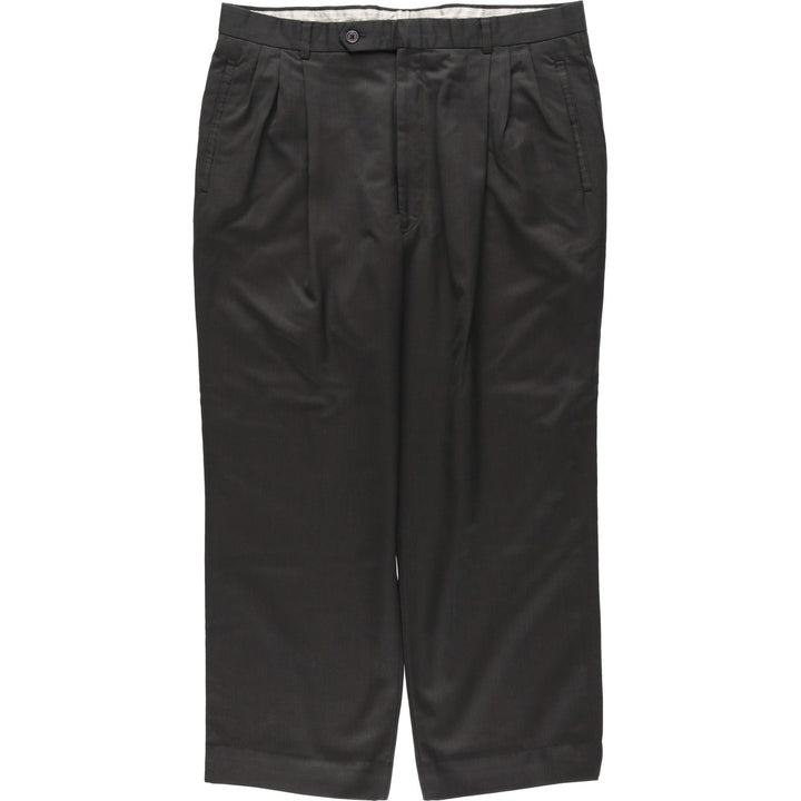 Vintage 90'S three-pleat slacks pants, men's size W36 (approx.). unclear Charcoal Vintage Second Hand