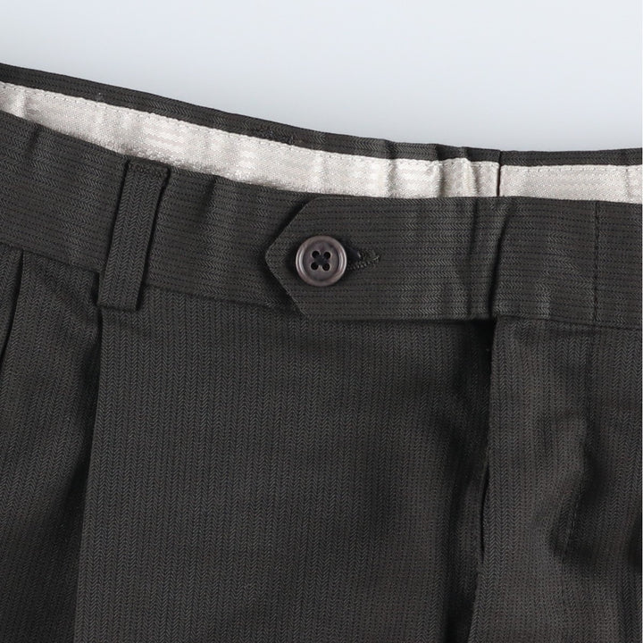 Vintage 90'S three-pleat slacks pants, men's size W36 (approx.). unclear Charcoal Vintage Second Hand
