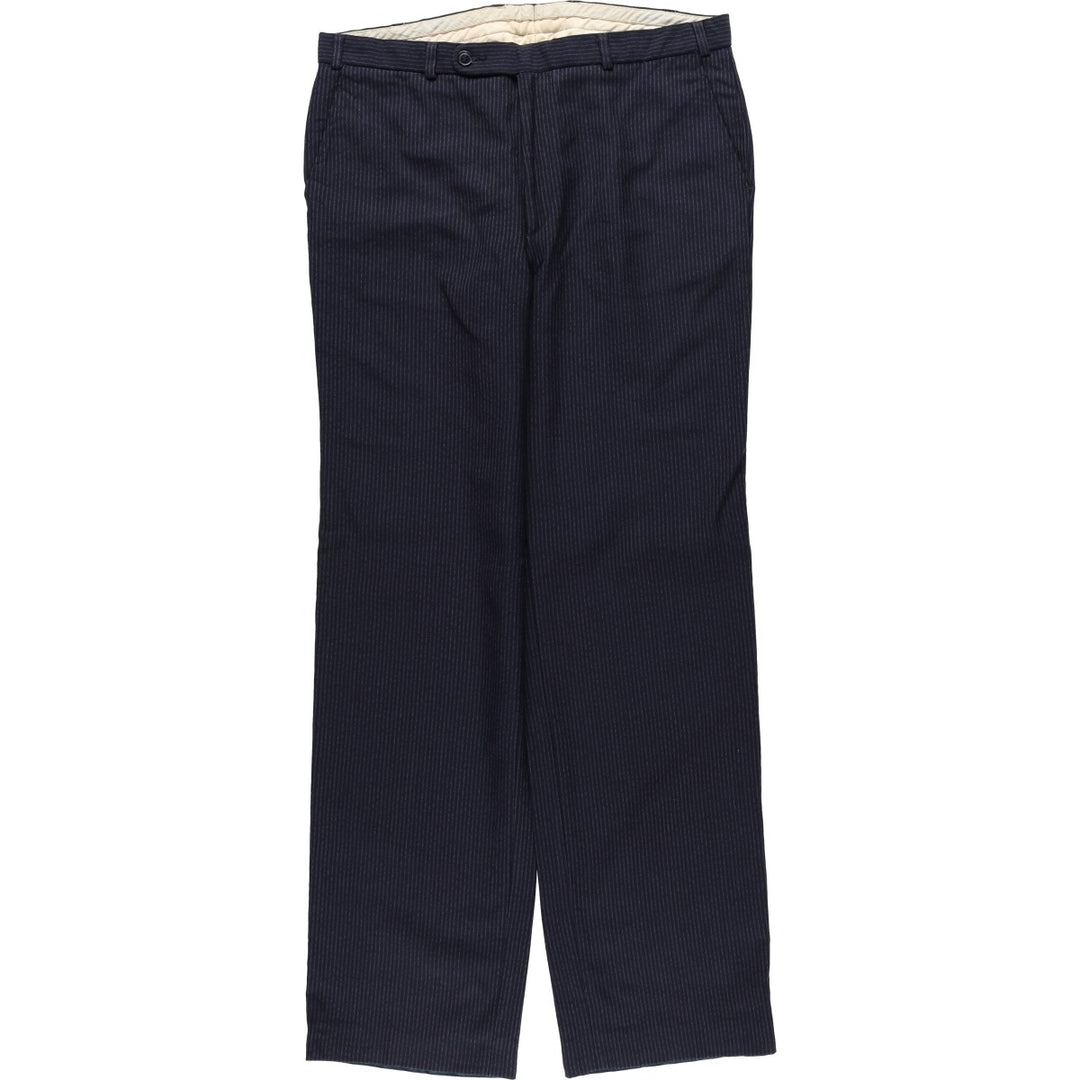 Stripe Pattern Slacks Pants Men's W34 Vintage unclear navy blue type Vintage Second Hand