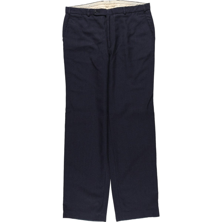 Stripe Pattern Slacks Pants Men's W34 Vintage unclear navy blue type Vintage Second Hand