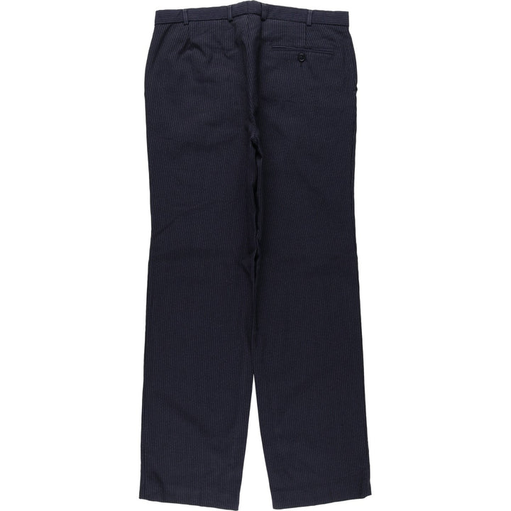 Stripe Pattern Slacks Pants Men's W34 Vintage unclear navy blue type Vintage Second Hand