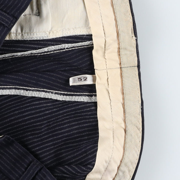 Stripe Pattern Slacks Pants Men's W34 Vintage unclear navy blue type Vintage Second Hand