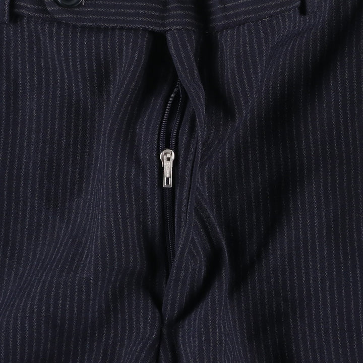 Stripe Pattern Slacks Pants Men's W34 Vintage unclear navy blue type Vintage Second Hand