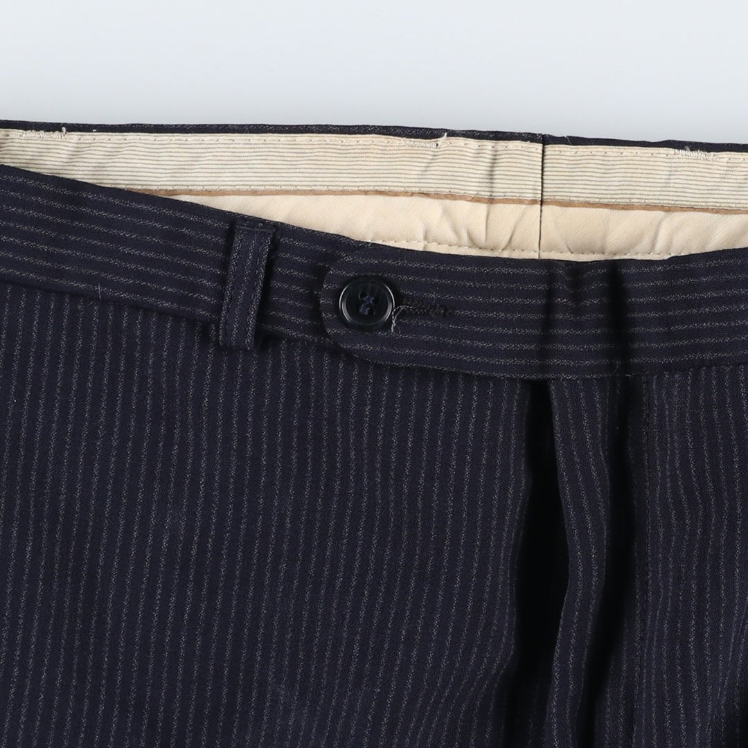 Stripe Pattern Slacks Pants Men's W34 Vintage unclear navy blue type Vintage Second Hand
