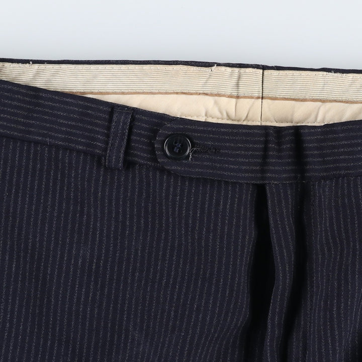 Stripe Pattern Slacks Pants Men's W34 Vintage unclear navy blue type Vintage Second Hand