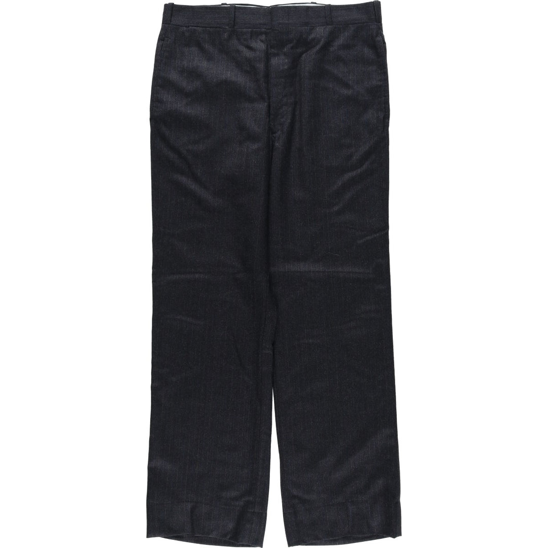 ~90'S Striped Pattern Slacks Pants Men's W34 Vintage unclear Charcoal Vintage Second Hand