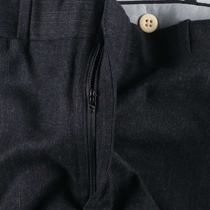 ~90'S Striped Pattern Slacks Pants Men's W34 Vintage unclear Charcoal Vintage Second Hand