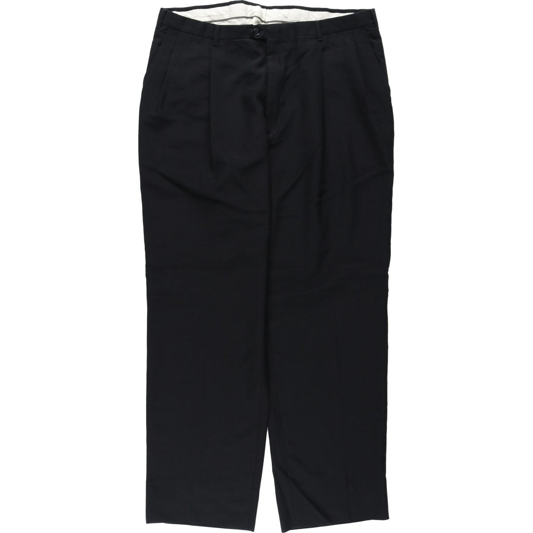 ~1990'S Christian Dior MONSIEUR Two-Pleat Slacks Pants Men's W37 (approx.) Vintage unclear black type Vintage Second Hand