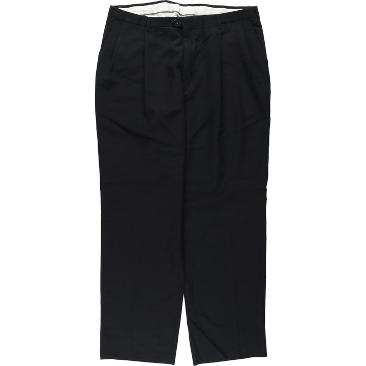 ~1990'S Christian Dior MONSIEUR Two-Pleat Slacks Pants Men's W37 (approx.) Vintage unclear black type Vintage Second Hand