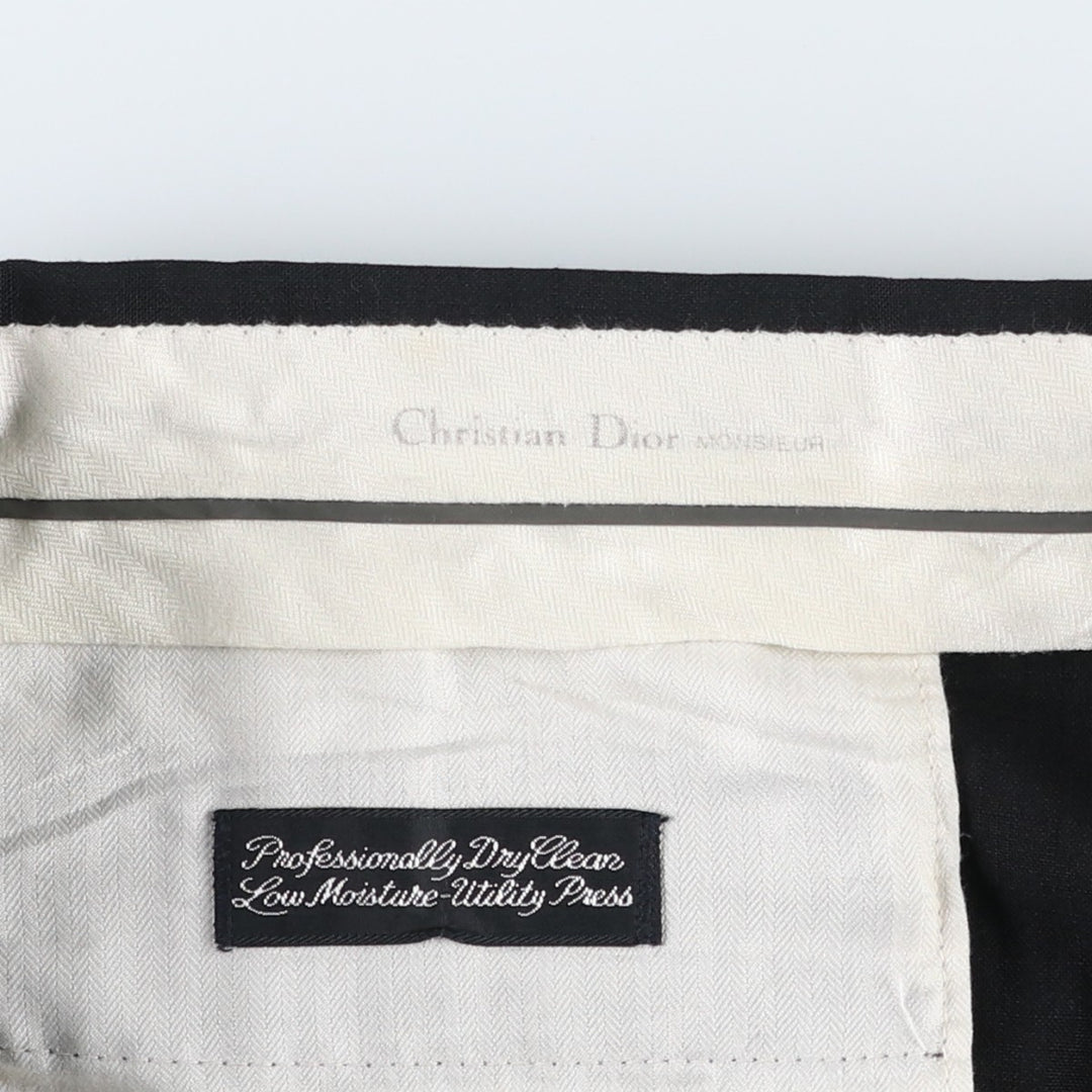 ~1990'S Christian Dior MONSIEUR Two-Pleat Slacks Pants Men's W37 (approx.) Vintage unclear black type Vintage Second Hand