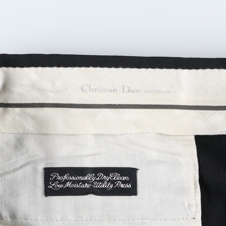 ~1990'S Christian Dior MONSIEUR Two-Pleat Slacks Pants Men's W37 (approx.) Vintage unclear black type Vintage Second Hand