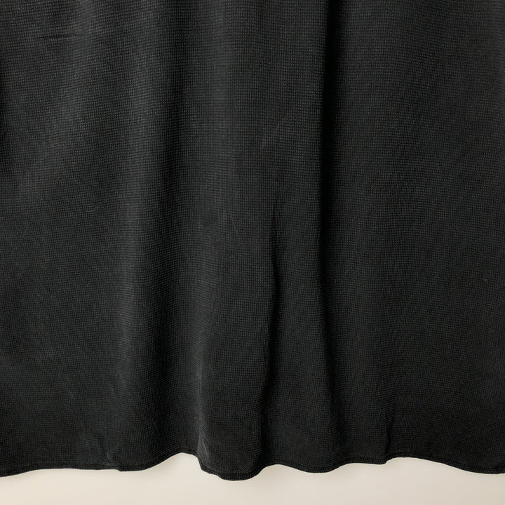 Vintage Silk Short-Sleeve Open-Collar Silk Shirt, Boxy Shirt, Men's Size XL silk black type Vintage Second Hand