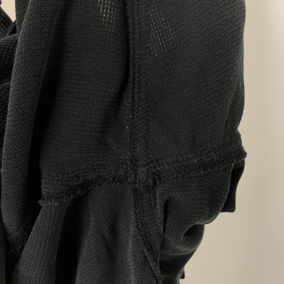Vintage Silk Short-Sleeve Open-Collar Silk Shirt, Boxy Shirt, Men's Size XL silk black type Vintage Second Hand