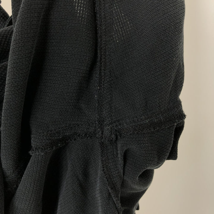 Vintage Silk Short-Sleeve Open-Collar Silk Shirt, Boxy Shirt, Men's Size XL silk black type Vintage Second Hand
