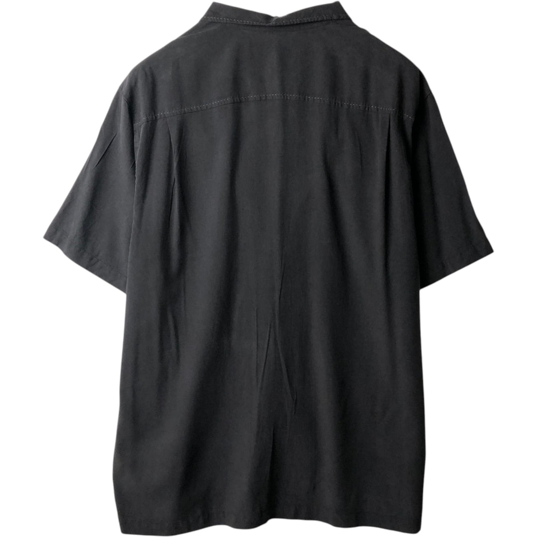 Tommy Bahama short sleeve open collar silk shirt, box shirt, men's XL size silk Charcoal Vintage Second Hand