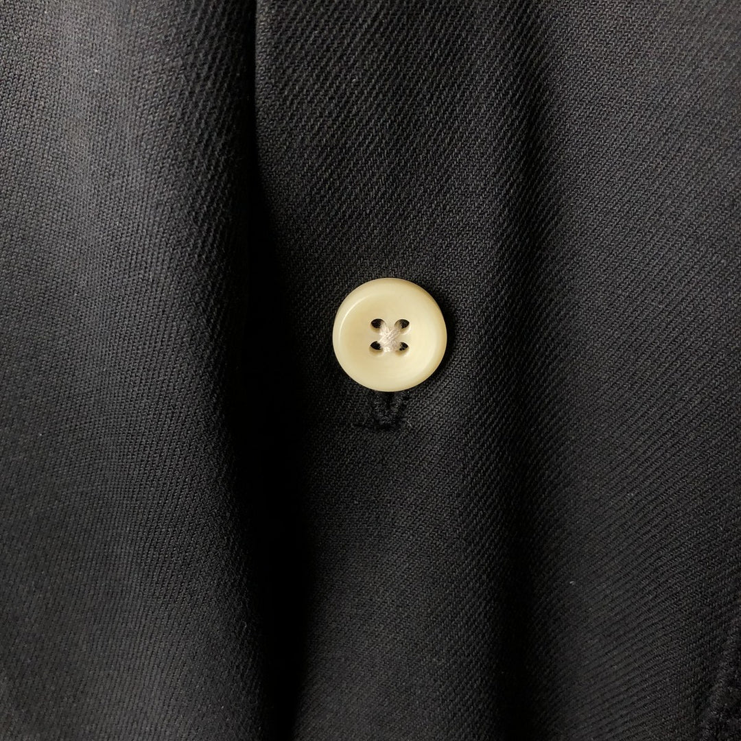 IZOD Washable Silk Short-Sleeve Silk Shirt, Boxy Shirt, Men's Size M (approx.) silk black type Vintage Second Hand