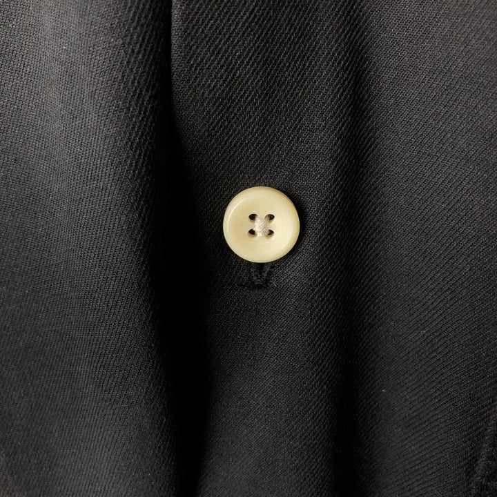 IZOD Washable Silk Short-Sleeve Silk Shirt, Boxy Shirt, Men's Size M (approx.) silk black type Vintage Second Hand