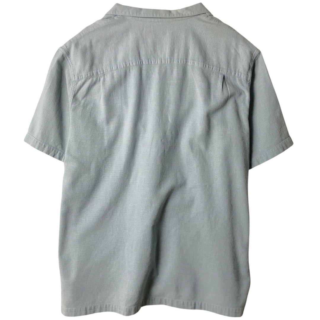 LLBean Short-Sleeve Open-Collar Cotton Shirt, Boxy Fit, Men's Size XL (approx.) cotton Blue type light blue Vintage Second Hand