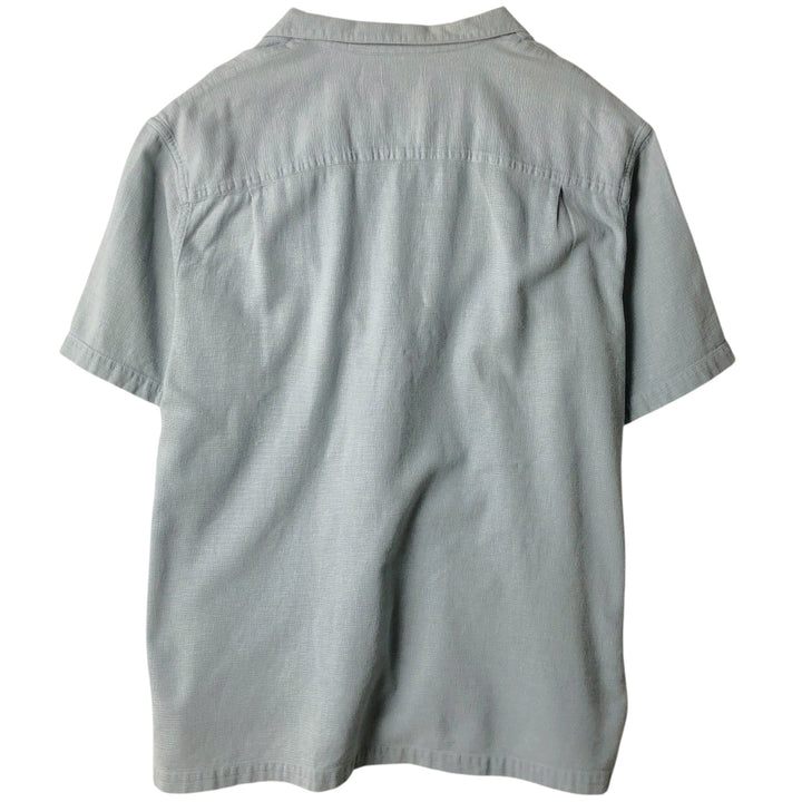 LLBean Short-Sleeve Open-Collar Cotton Shirt, Boxy Fit, Men's Size XL (approx.) cotton Blue type light blue Vintage Second Hand