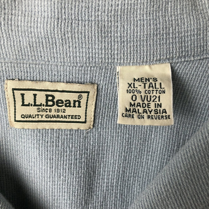 LLBean Short-Sleeve Open-Collar Cotton Shirt, Boxy Fit, Men's Size XL (approx.) cotton Blue type light blue Vintage Second Hand