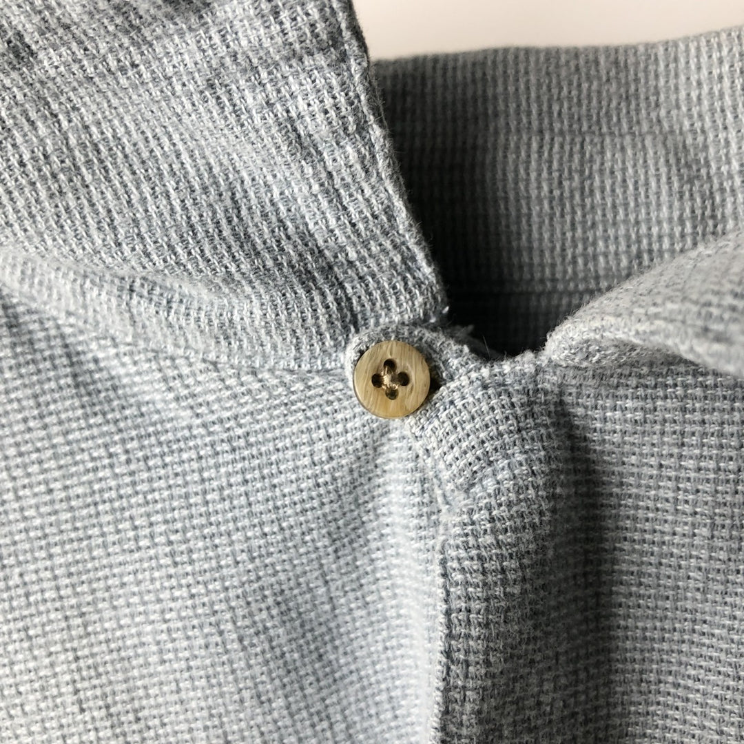 LLBean Short-Sleeve Open-Collar Cotton Shirt, Boxy Fit, Men's Size XL (approx.) cotton Blue type light blue Vintage Second Hand