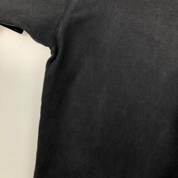 Tommy Bahama Short-Sleeve Open-Collar Silk Shirt, Men's Size XL (approx.) silk Charcoal Vintage Second Hand