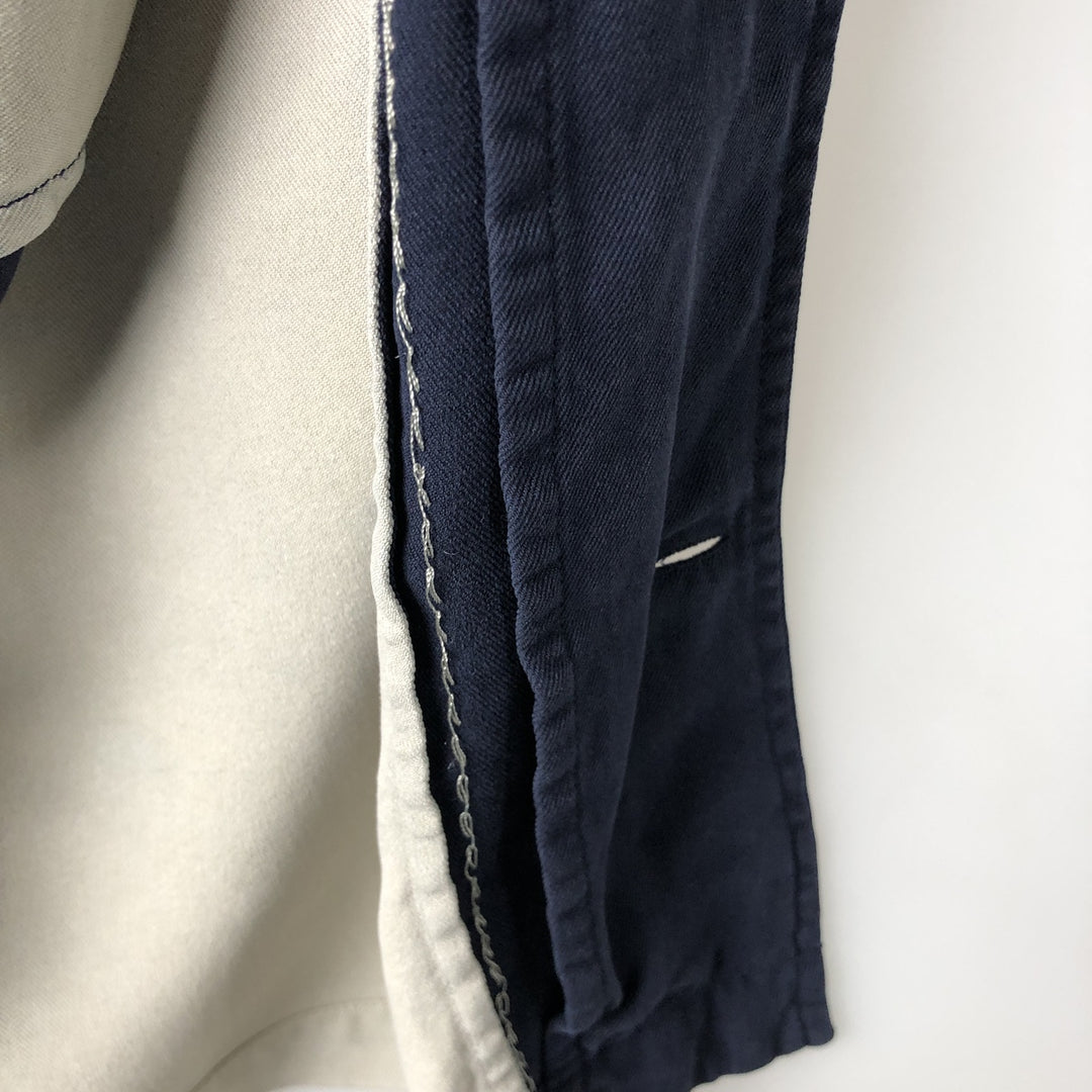 90'S Nat Nast two-tone short-sleeve open-collar silk box shirt, men's size XL, vintage silk navy blue type Vintage Second Hand