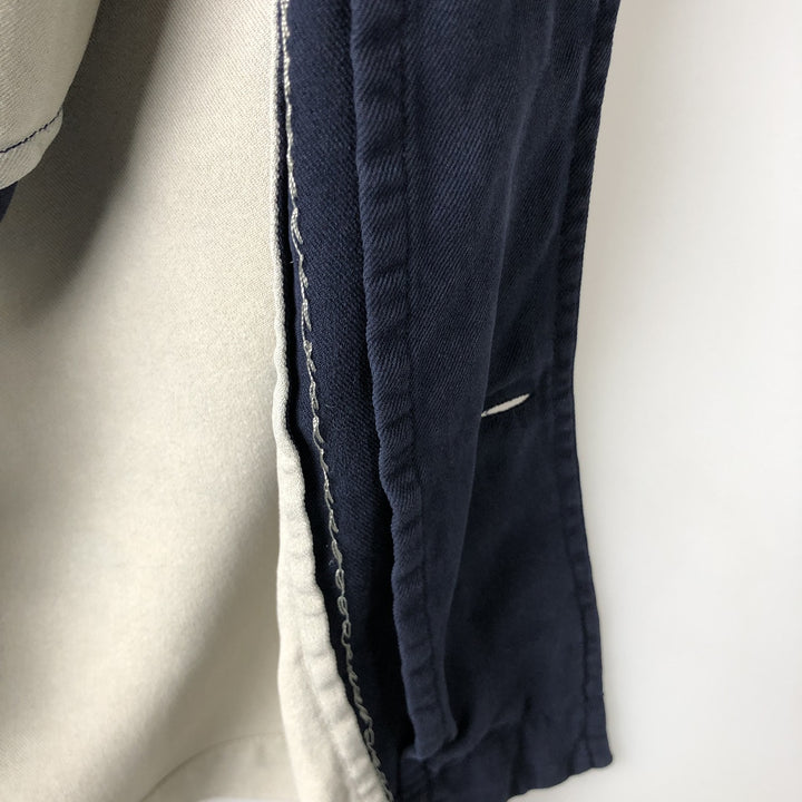 90'S Nat Nast two-tone short-sleeve open-collar silk box shirt, men's size XL, vintage silk navy blue type Vintage Second Hand