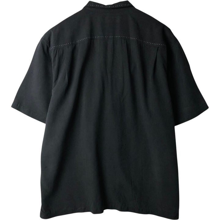Nat Nast Open Collar Short Sleeve Two-Tone Shirt Box Shirt Men's XL Equivalent silk black type Vintage Second Hand