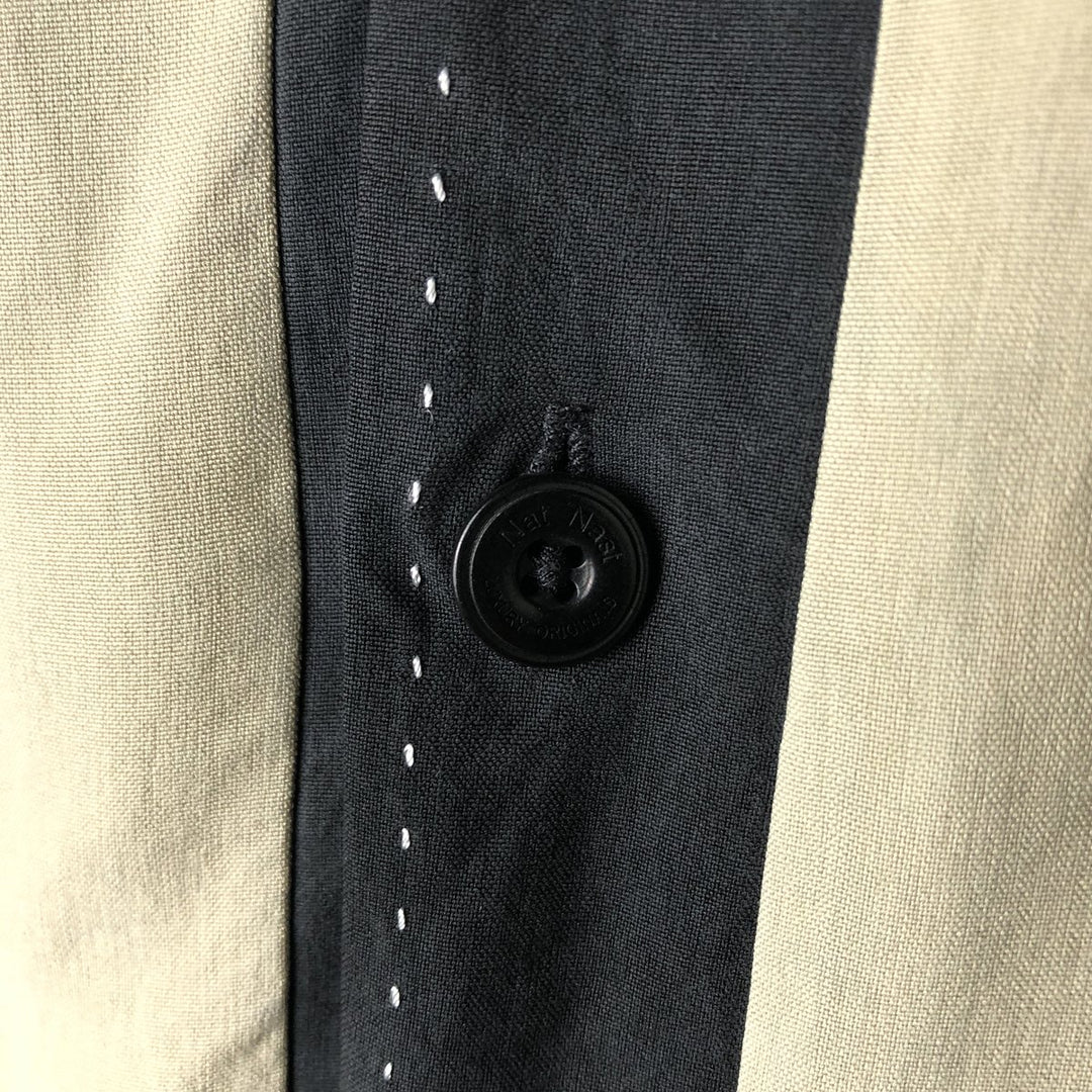 Nat Nast Open Collar Short Sleeve Two-Tone Shirt Box Shirt Men's XL Equivalent silk black type Vintage Second Hand