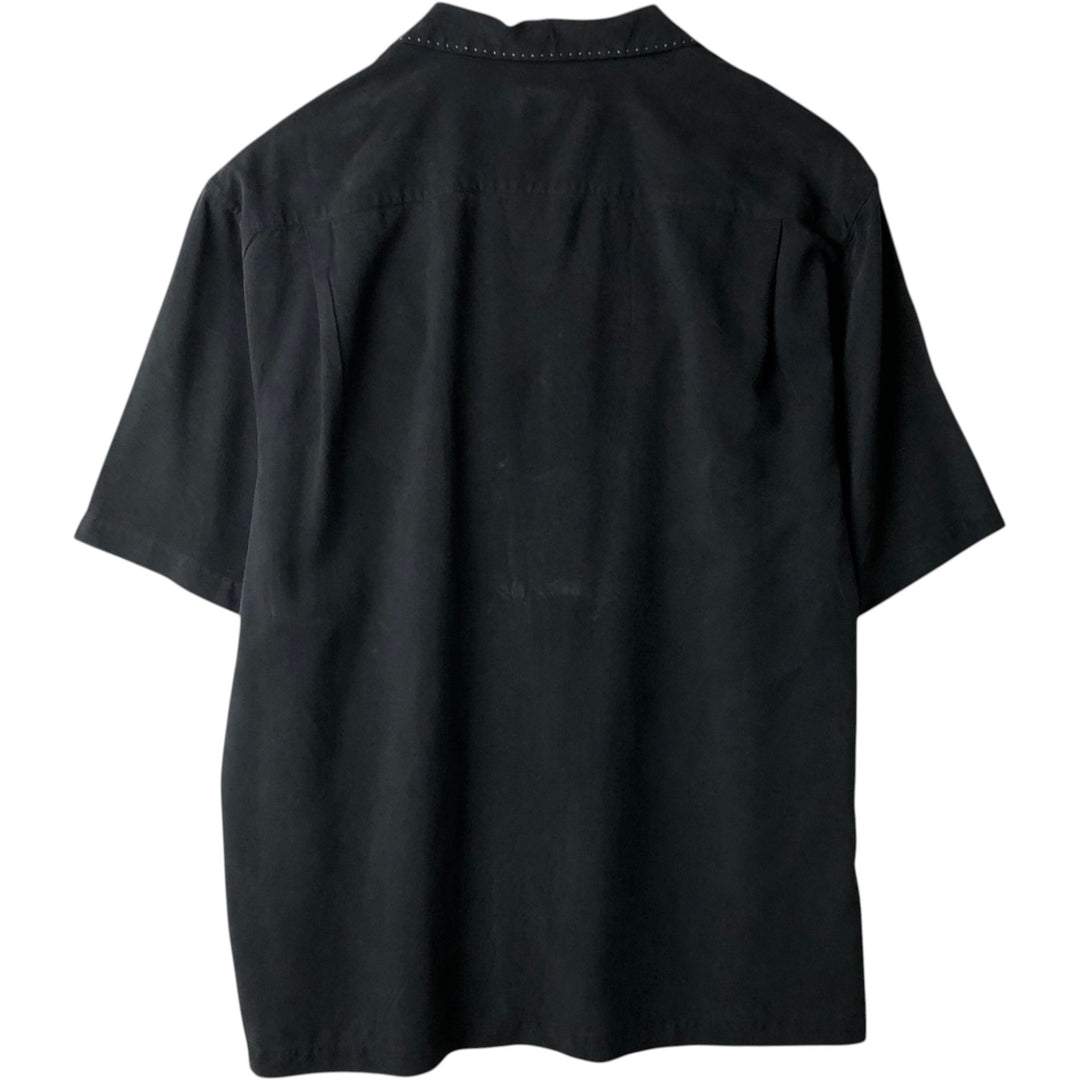 90'S Nat Nast Open Collar Short Sleeve Two-Tone Shirt Box Shirt Men's Size L (Equivalent) Vintage silk black type Vintage Second Hand