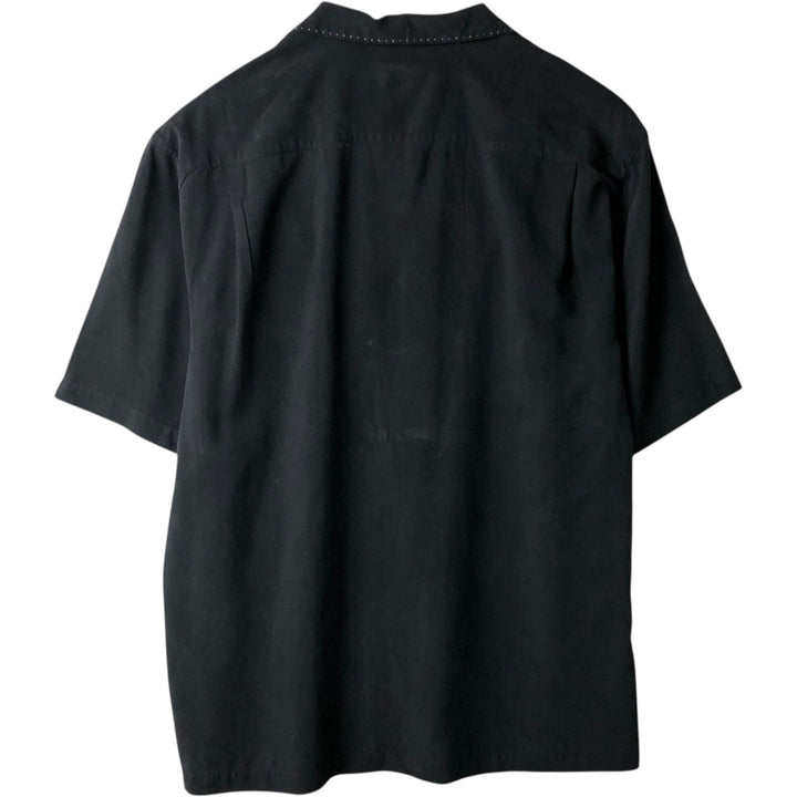 90'S Nat Nast Open Collar Short Sleeve Two-Tone Shirt Box Shirt Men's Size L (Equivalent) Vintage silk black type Vintage Second Hand