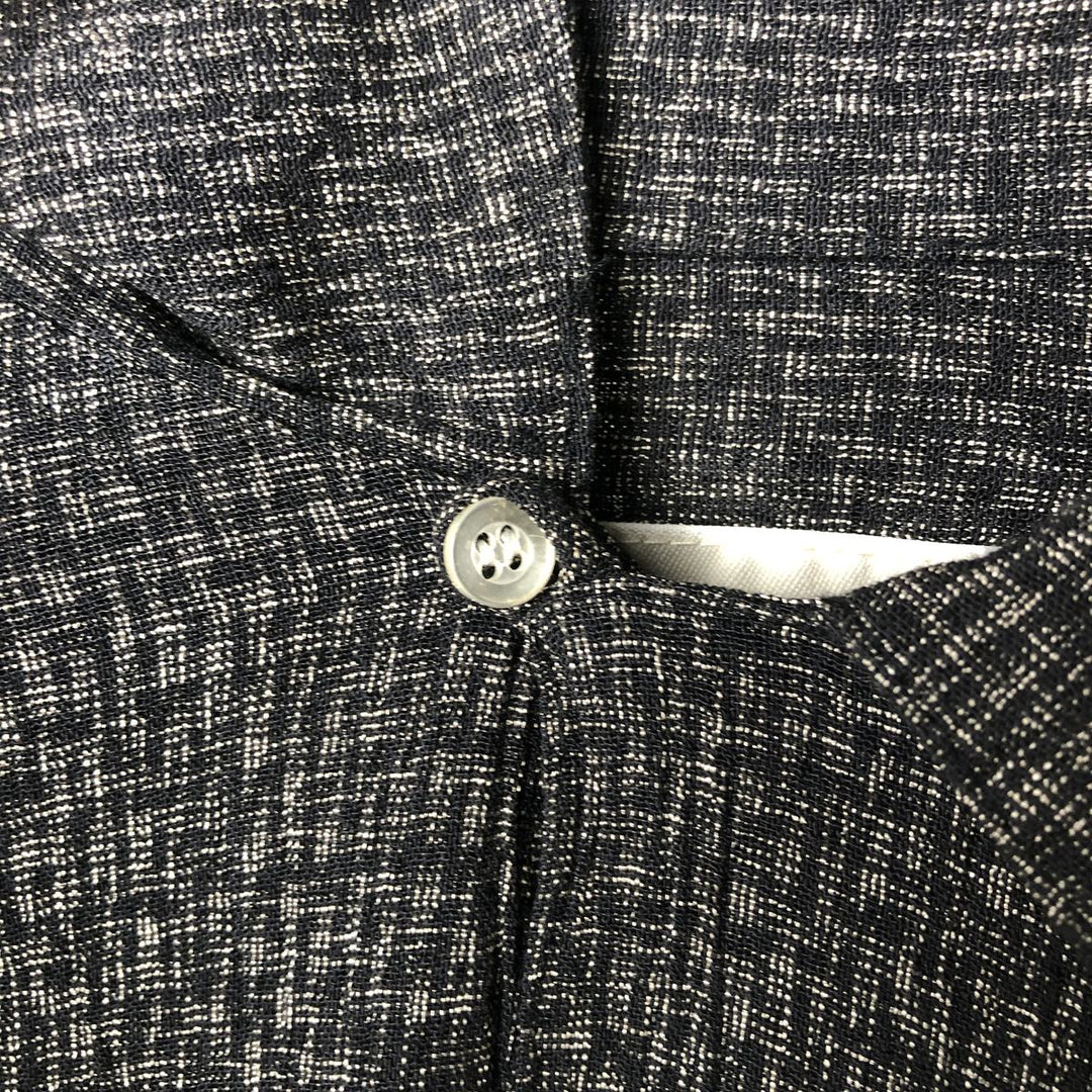 90s-00'S PRONTO UOMO all-over print short-sleeved open-collar rayon shirt, boxy fit, made in USA, men's size XL. Rayon black type Vintage Second Hand