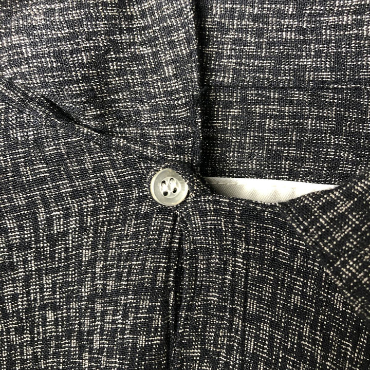 90s-00'S PRONTO UOMO all-over print short-sleeved open-collar rayon shirt, boxy fit, made in USA, men's size XL. Rayon black type Vintage Second Hand