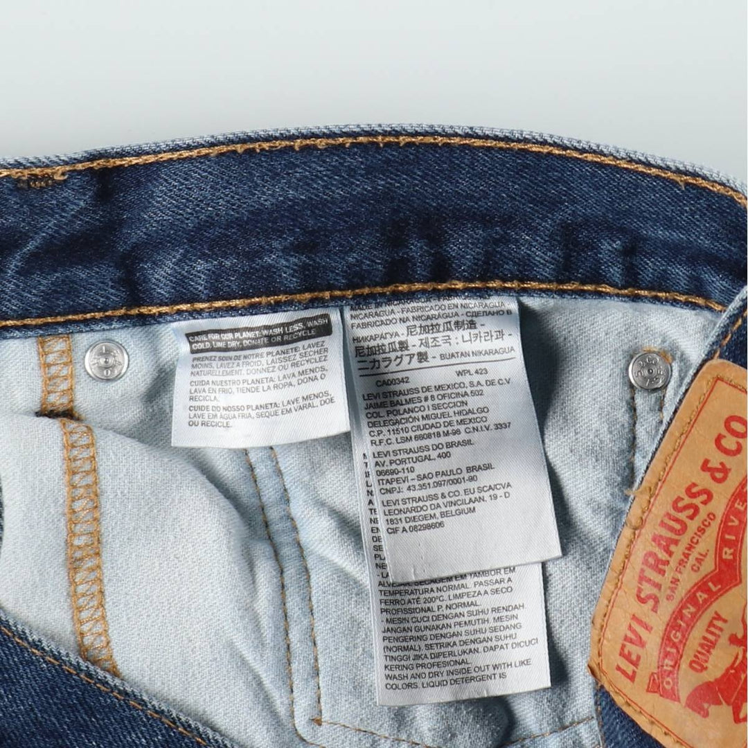Levi's 505-0216 Straight Denim Pants, Men's Size W34 (approx.) cotton blue type Vintage Second Hand