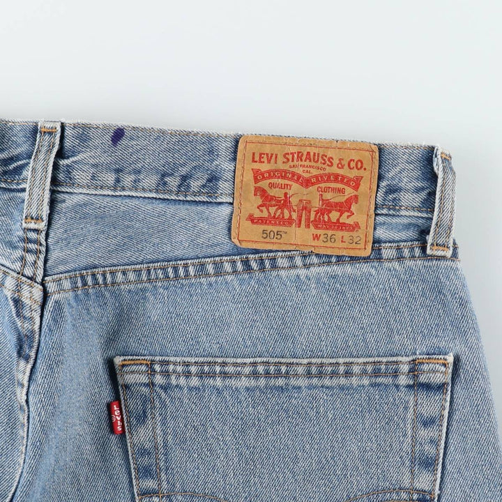 Levi's 505 Tapered Denim Pants, Men's W37 (approx.), Zipper Fly cotton blue type Vintage Second Hand