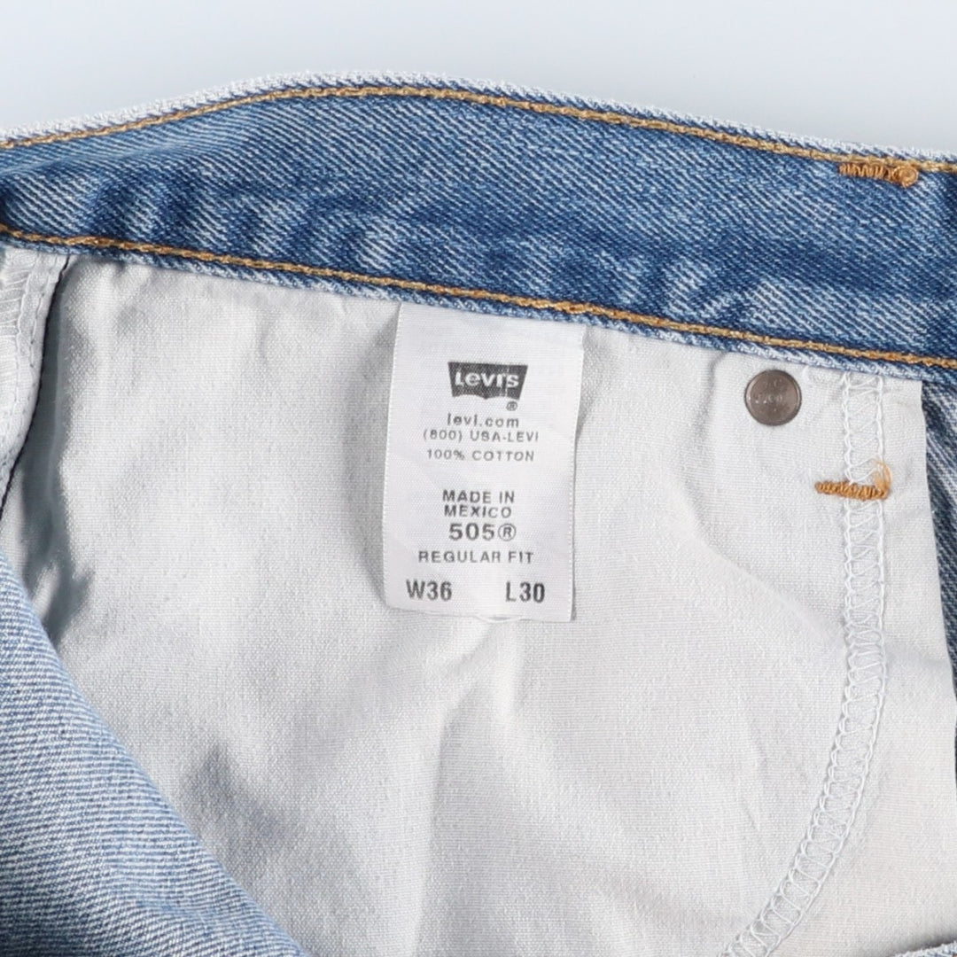 Levi's 505 REGULAR FIT tapered denim pants for men, size w36 cotton Blue type light blue Vintage Second Hand