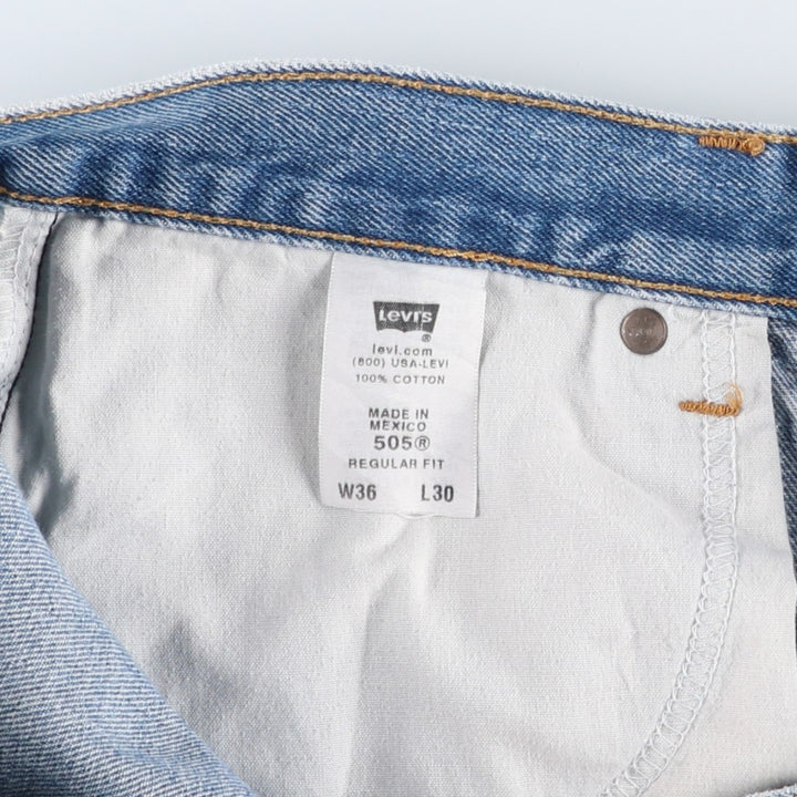 Levi's 505 REGULAR FIT tapered denim pants for men, size w36 cotton Blue type light blue Vintage Second Hand