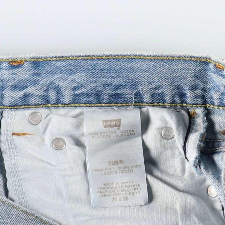 Levi's 505 REGULAR FIT tapered denim pants for men, size w35 cotton blue type Vintage Second Hand