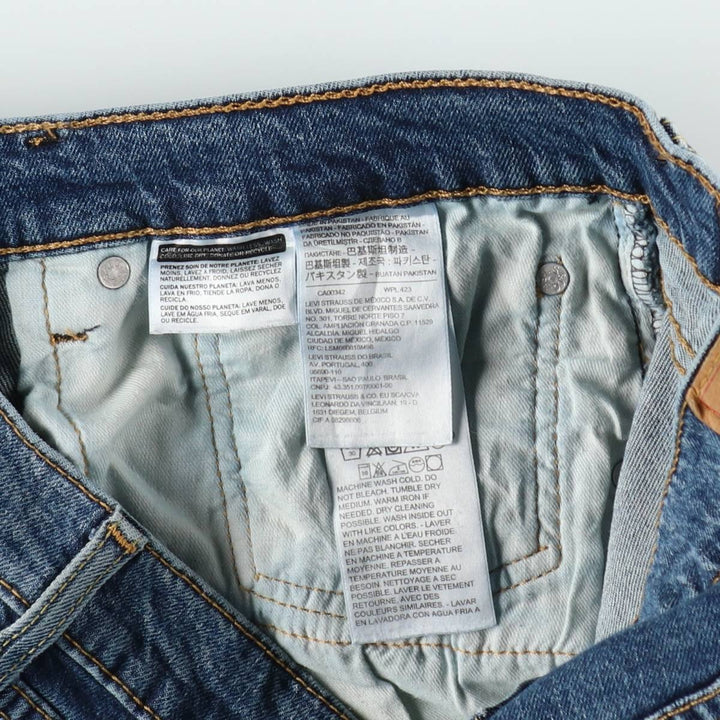 Levi's 505 tapered denim pants for men, size W34 cotton blue type Vintage Second Hand