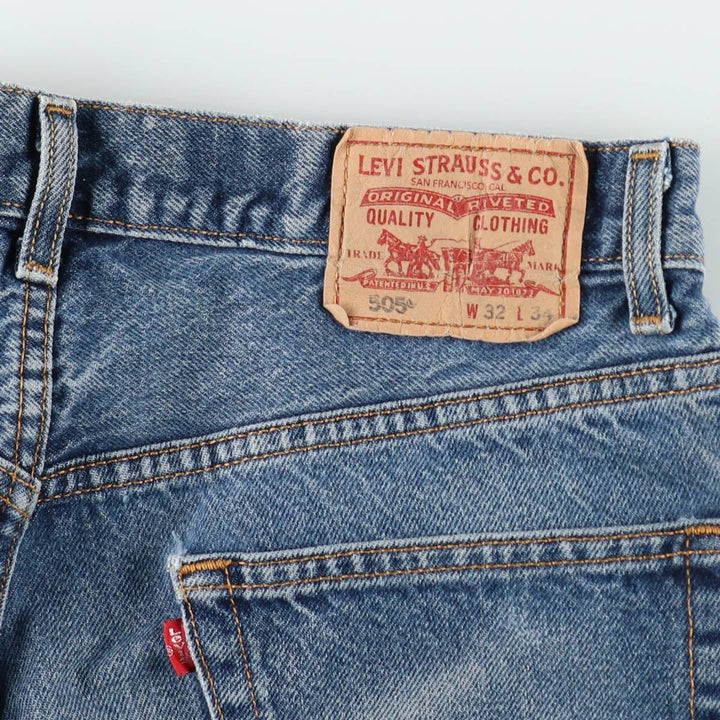 Levi's 505 REGULAR FIT tapered denim pants for men, size w32 cotton blue type Vintage Second Hand