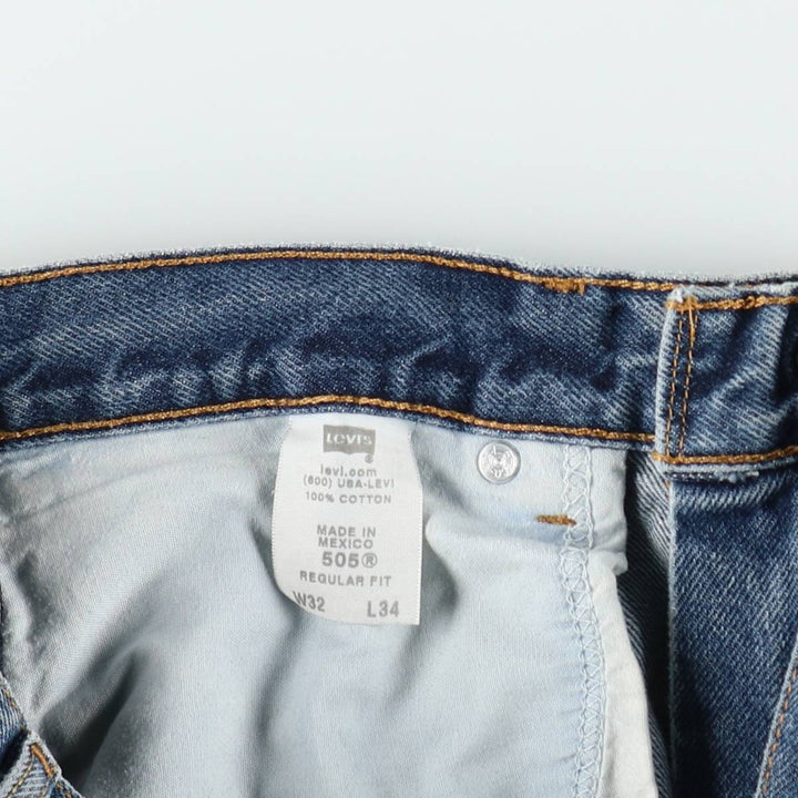 Levi's 505 REGULAR FIT tapered denim pants for men, size w32 cotton blue type Vintage Second Hand